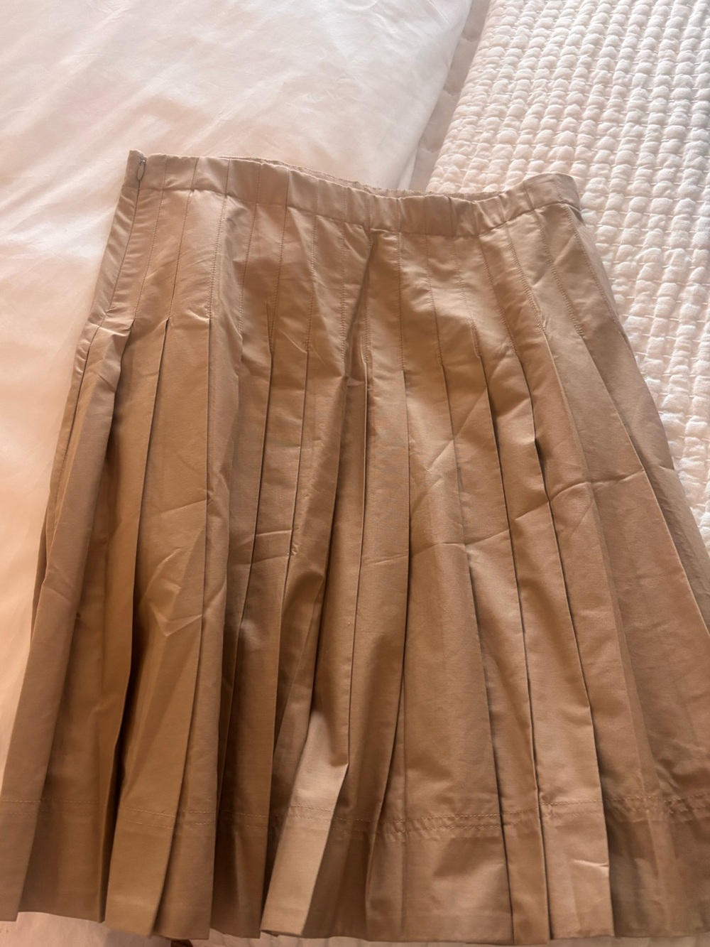 J.Crew khaki cotton pleated skirt, NWT, size 6